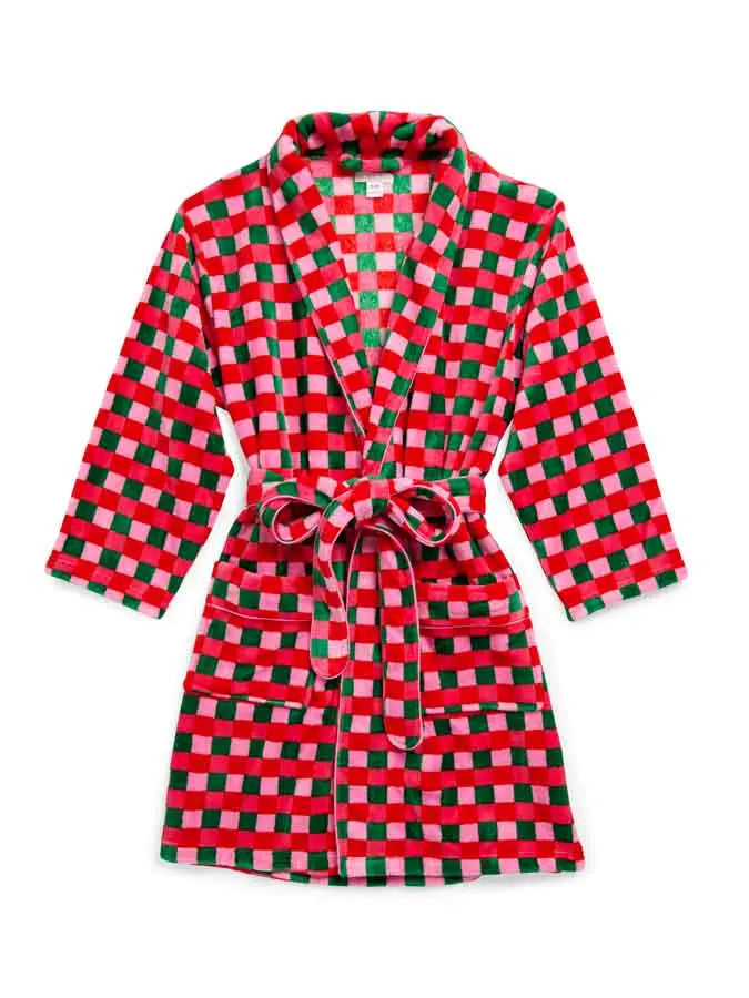 Sleepy Rose Checkered Robe
