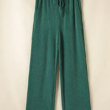 Christmas Jolly Ribbed Knit Loungewear Set with Long Sleeve Top