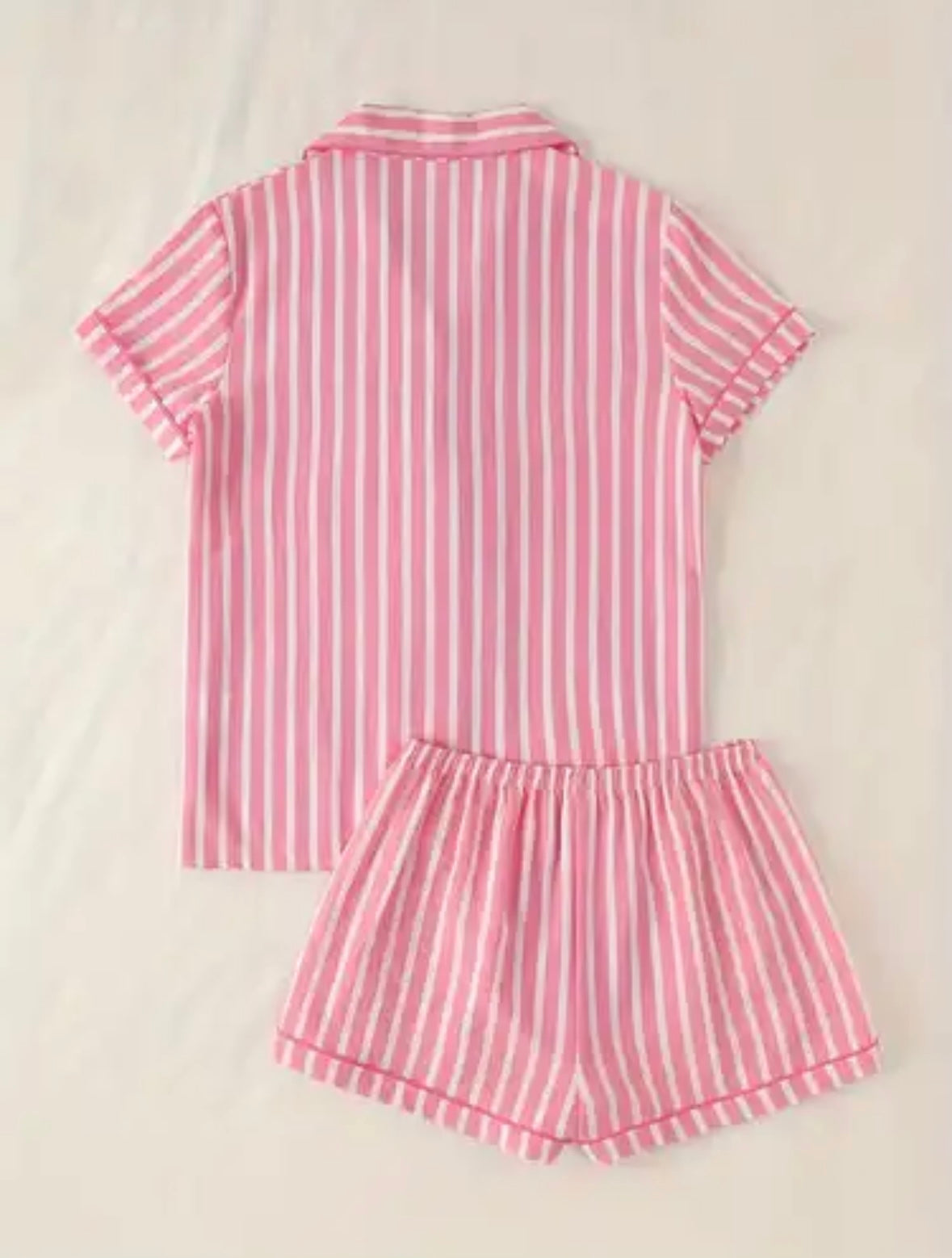 π Pretty in Pink PJ Set with Small Stripes