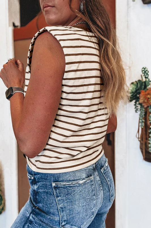 The Driftwood Stripe Sleeveless Top