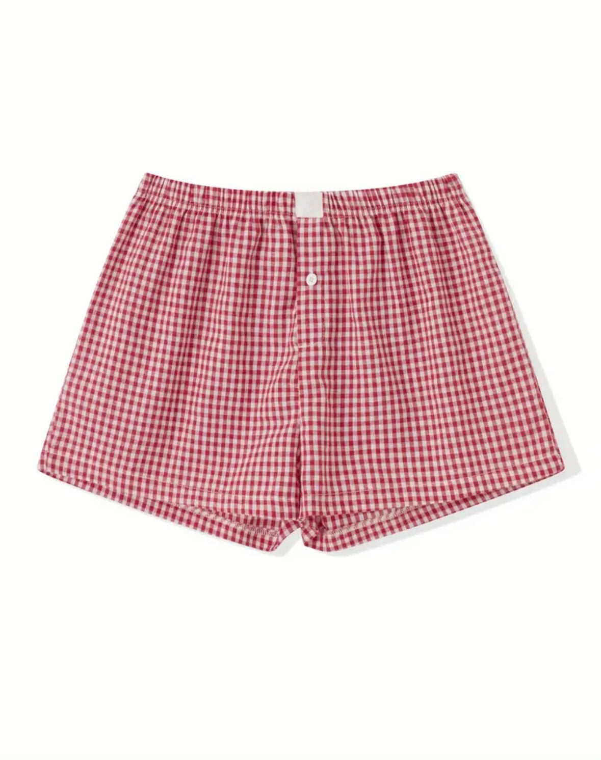 Red and White Gingham Shorts
