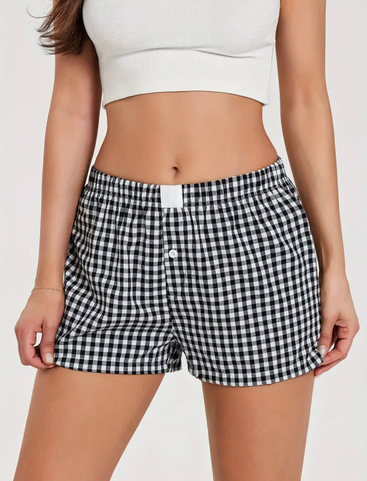 Black and White Gingham Shorts