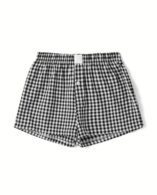 Black and White Gingham Shorts