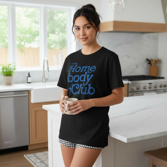 Homebody Club Graphic Soft Tee in Black