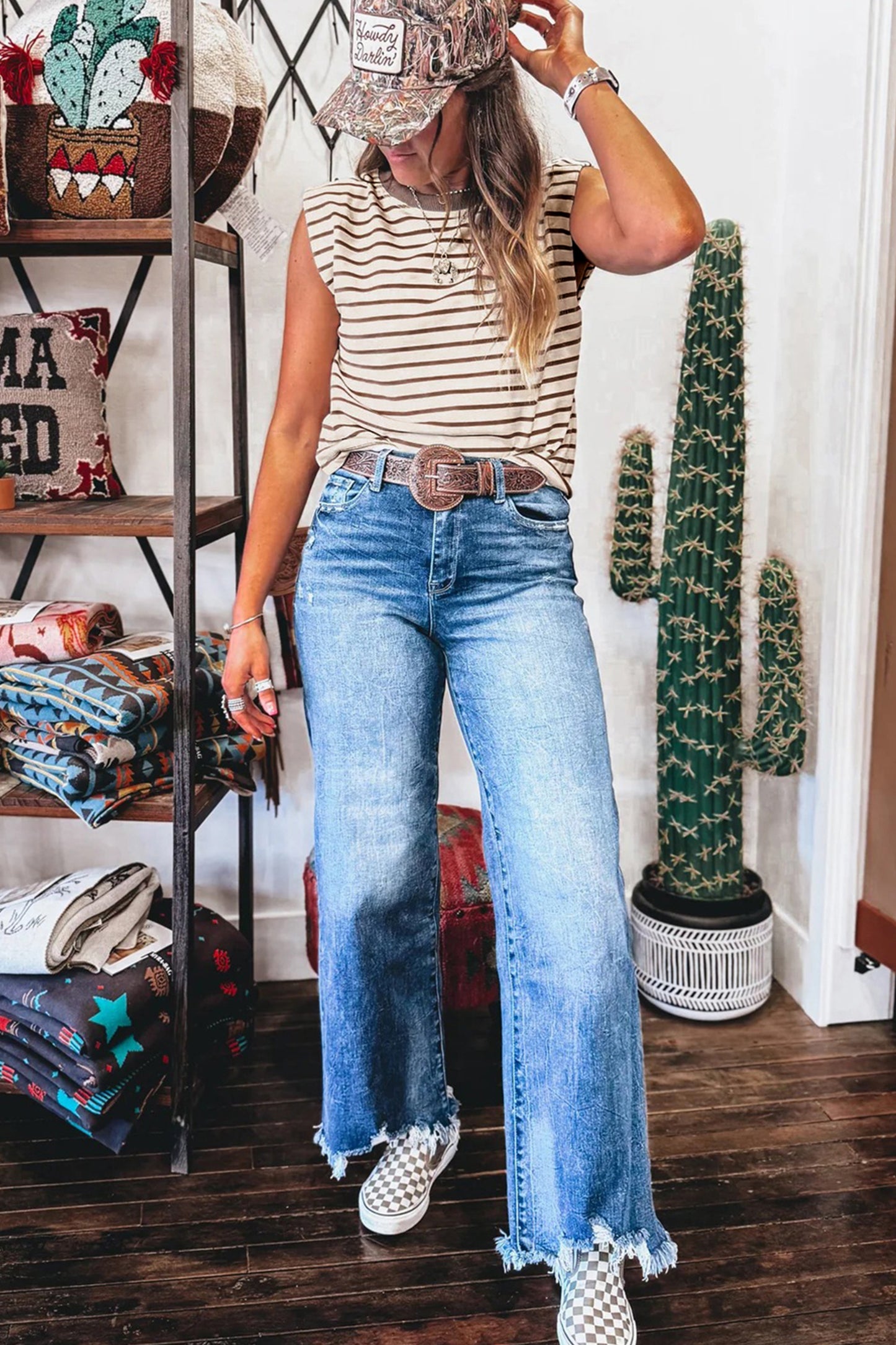 The Driftwood Stripe Sleeveless Top