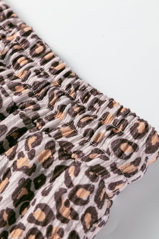 Leopard Print Long Sleeve Knit two piece set