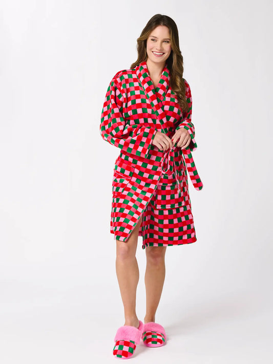 Sleepy Rose Checkered Robe